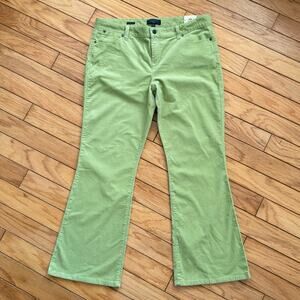NWT Talbots PETITE  Sz 16 Signature Boot Cut Apple Fall Green Corduroy Women